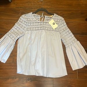 La’ Ven Bell Sleeve Blouse (in blue)